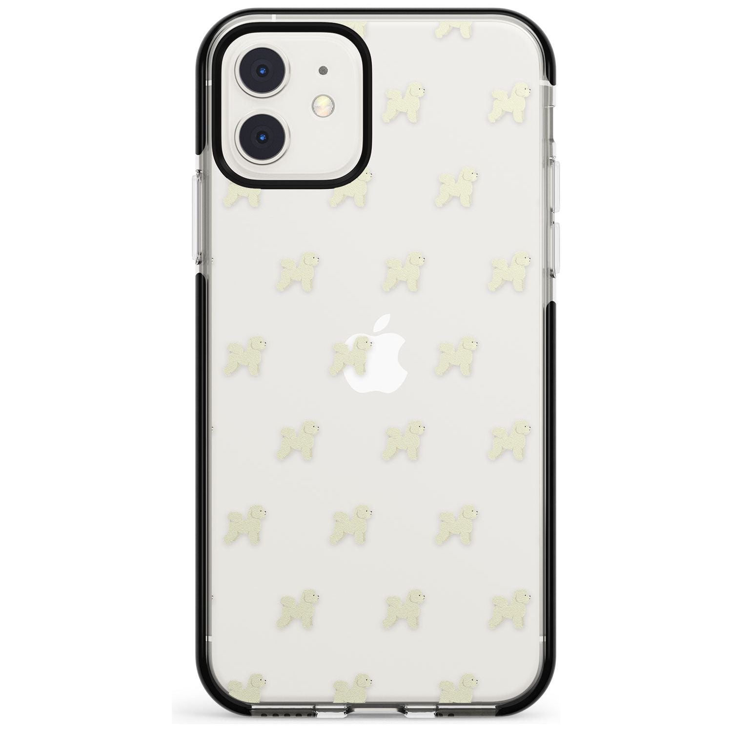 Bichon Frise Dog Pattern Clear Black Impact Phone Case for iPhone 11