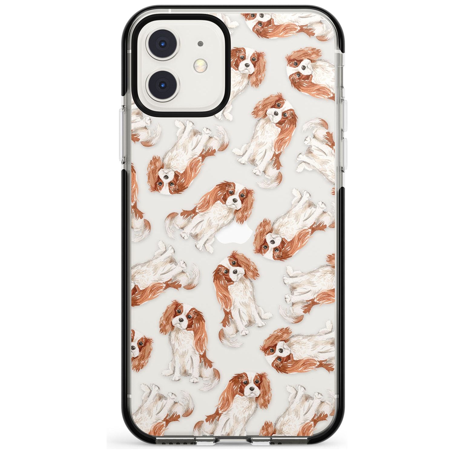 Cavalier King Charles Spaniel Dog Pattern Black Impact Phone Case for iPhone 11