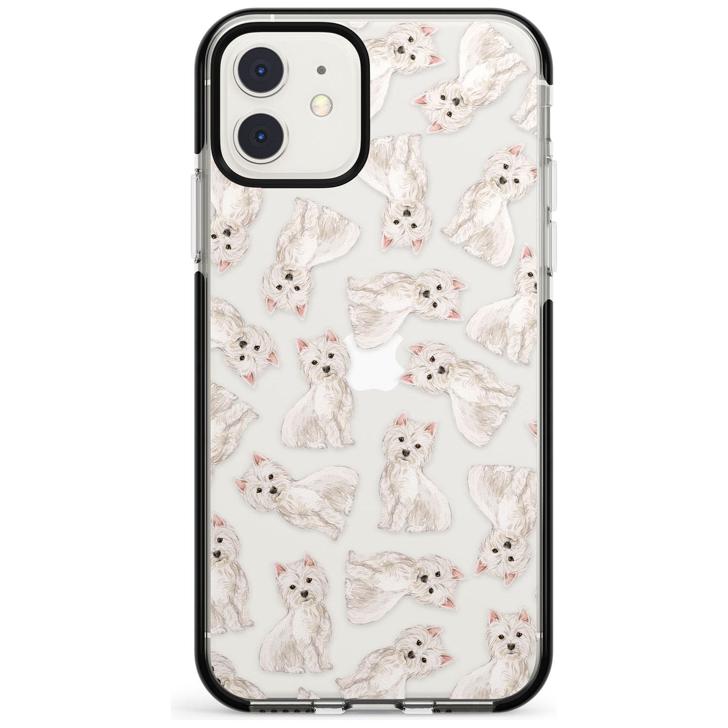 Westie Watercolour Dog Pattern Black Impact Phone Case for iPhone 11