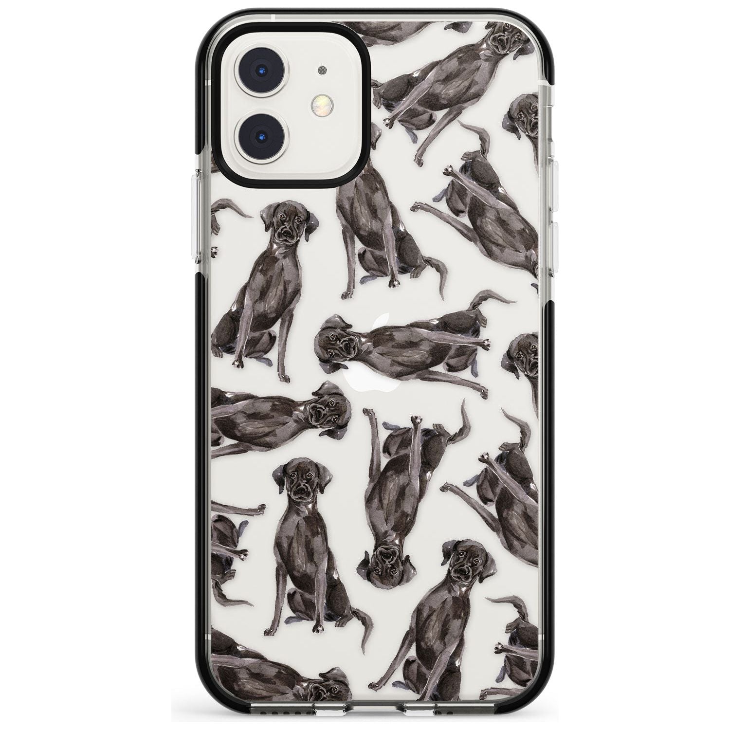 Black Labrador Watercolour Dog Pattern Black Impact Phone Case for iPhone 11