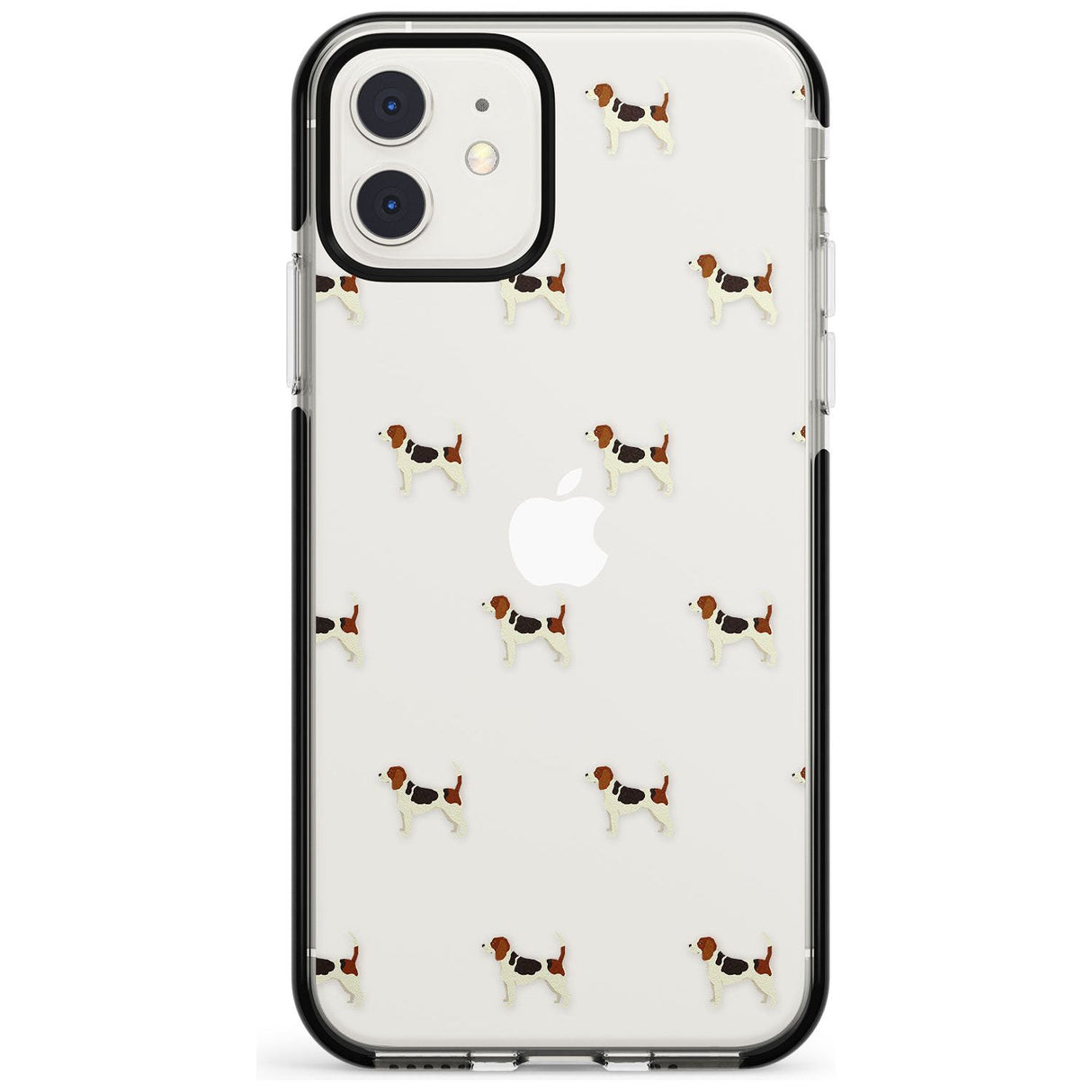 Beagle Dog Pattern Clear Black Impact Phone Case for iPhone 11