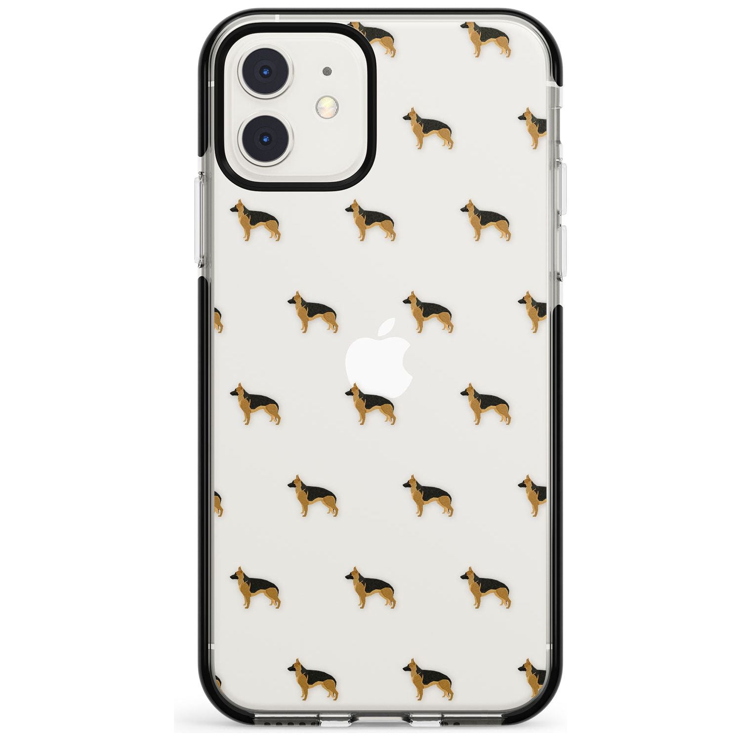 German Sherpard Dog Pattern Clear Black Impact Phone Case for iPhone 11