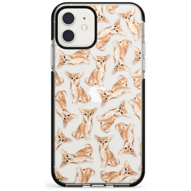 Chihuahua Watercolour Dog Pattern Black Impact Phone Case for iPhone 11