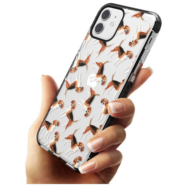 Beagle Watercolour Dog Pattern Black Impact Phone Case for iPhone 11