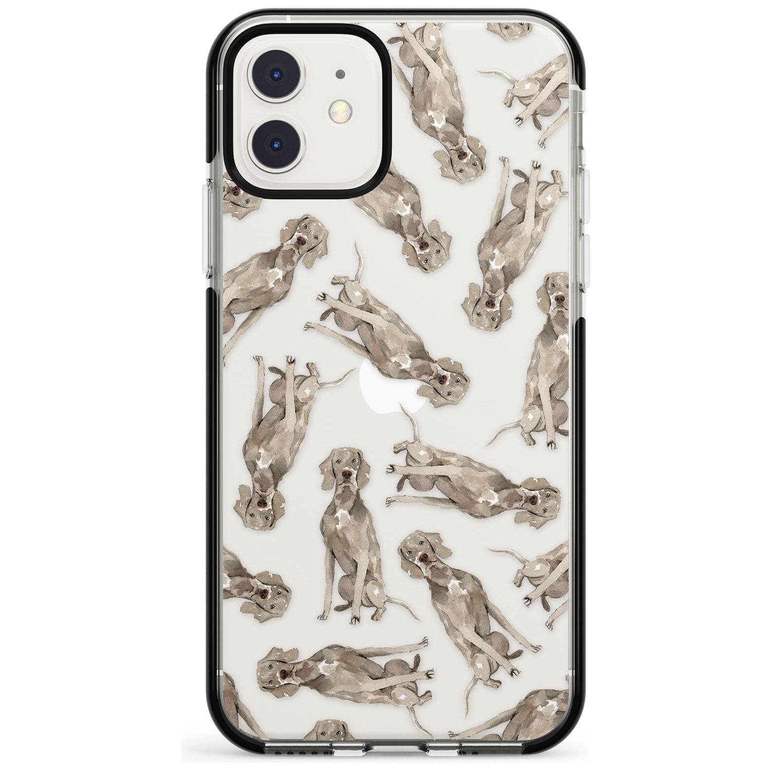 Weimaraner Watercolour Dog Pattern Black Impact Phone Case for iPhone 11