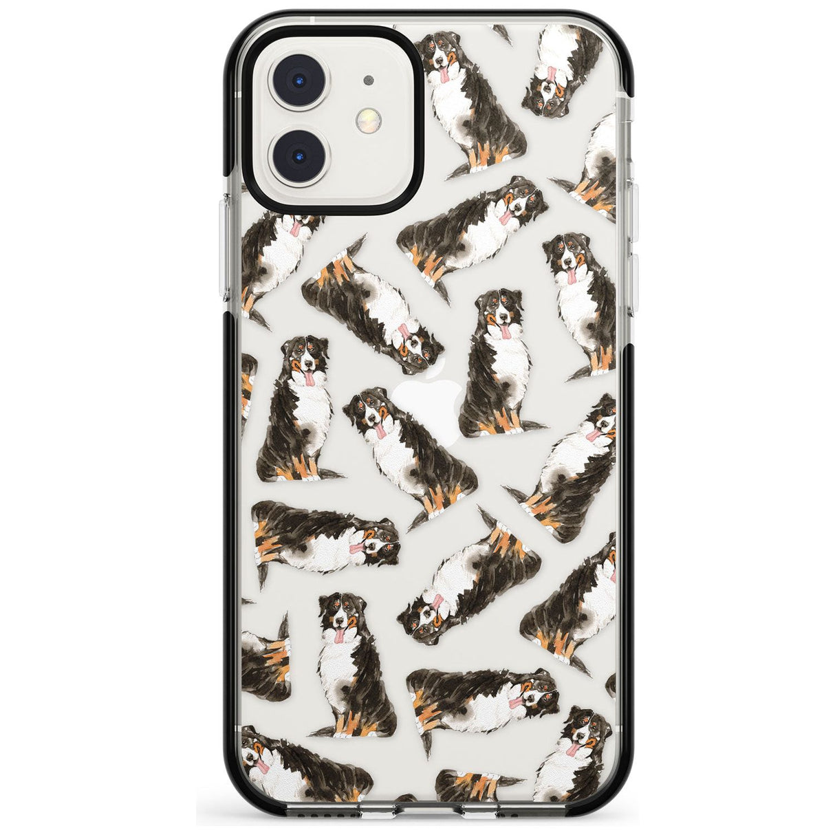 Bernese Mountain Dog Watercolour Dog Pattern Black Impact Phone Case for iPhone 11