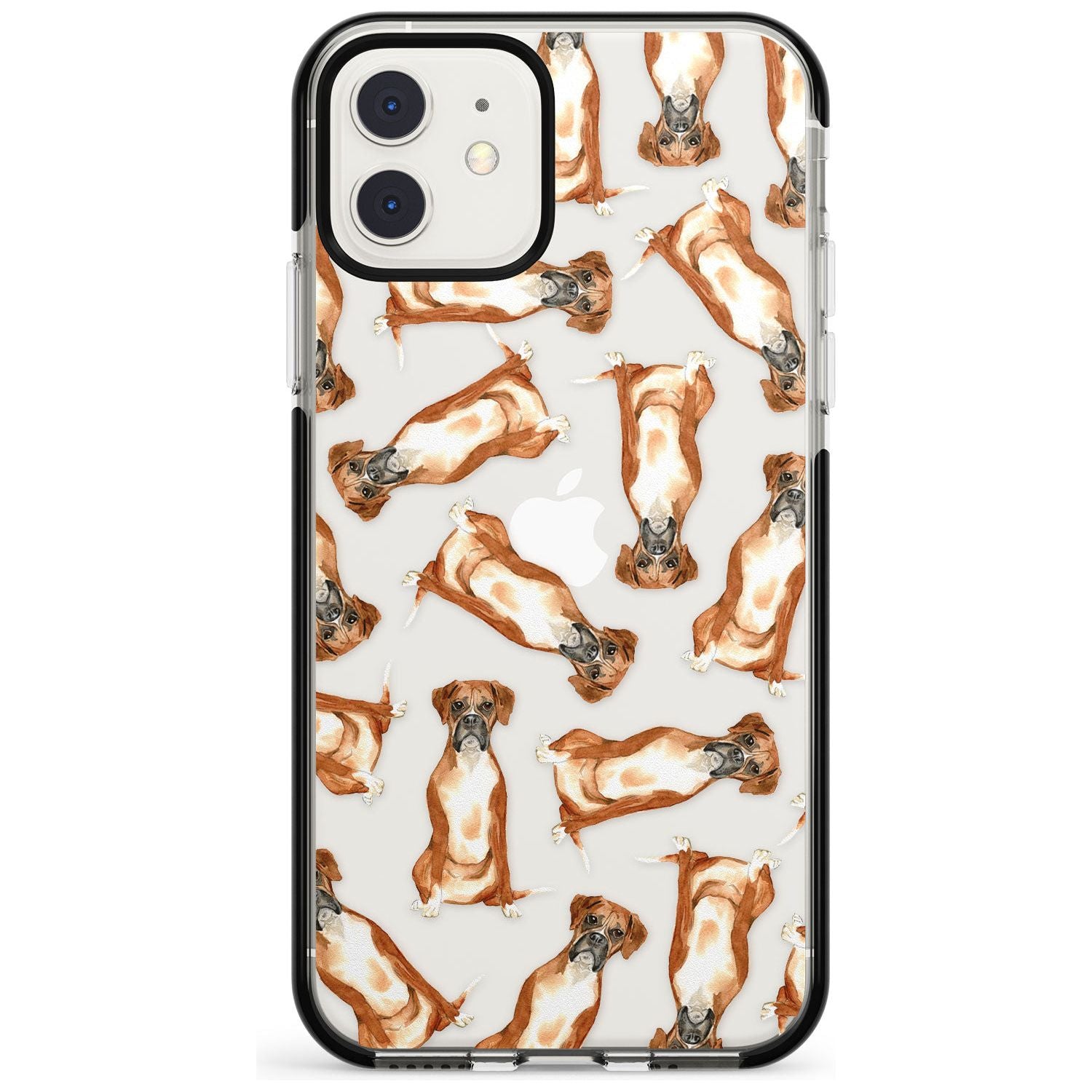 Boxer Watercolour Dog Pattern Black Impact Phone Case for iPhone 11