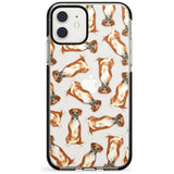 Boxer Watercolour Dog Pattern Black Impact Phone Case for iPhone 11