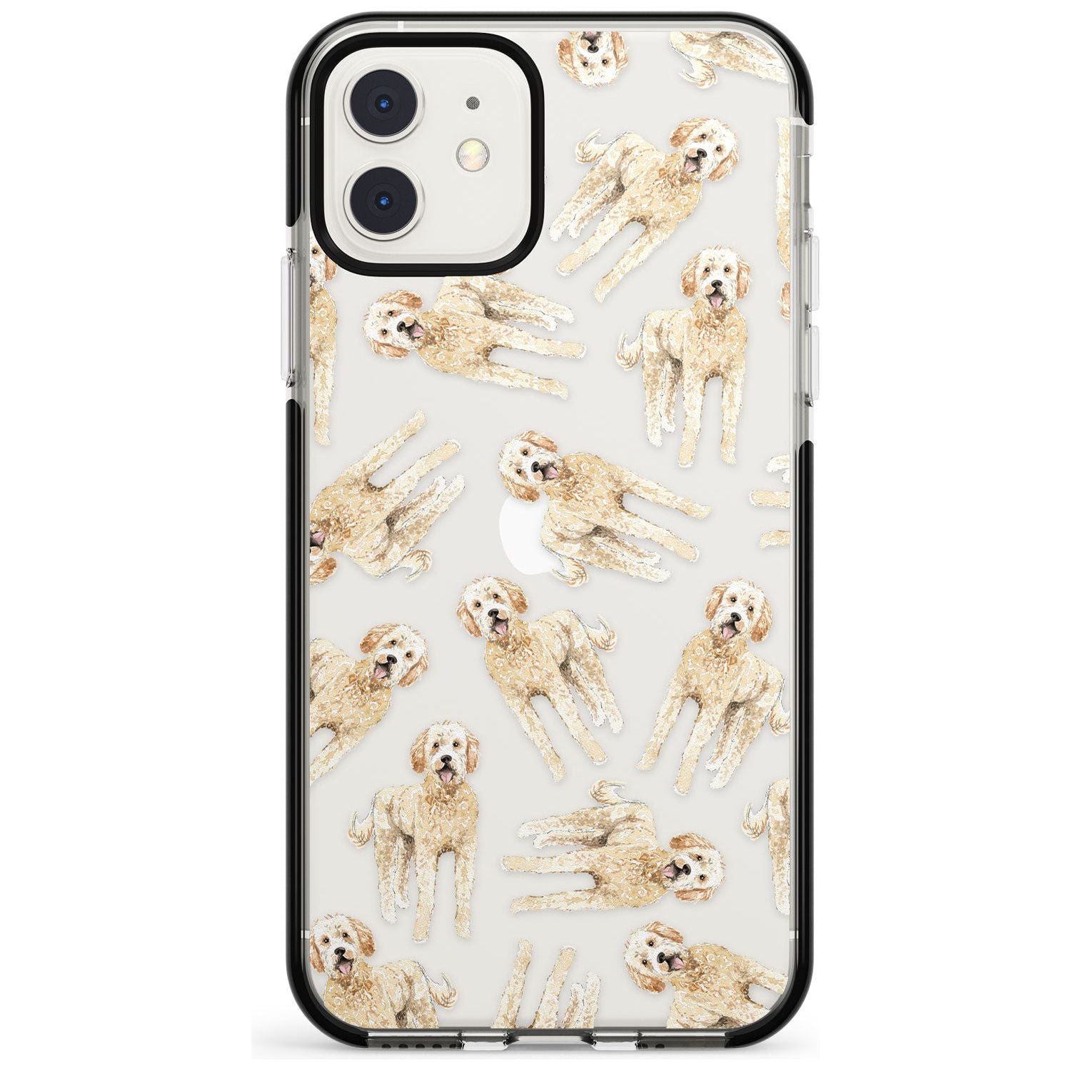 Goldendoodle Watercolour Dog Pattern Black Impact Phone Case for iPhone 11