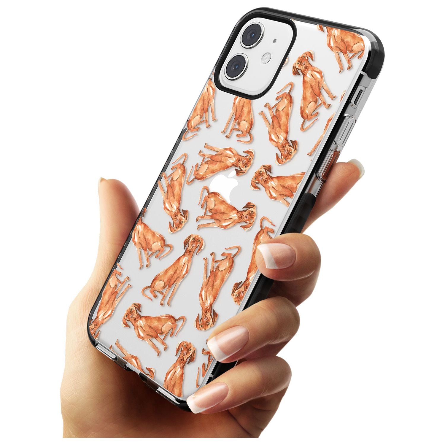 Hungarian Vizsla Watercolour Dog Pattern Black Impact Phone Case for iPhone 11