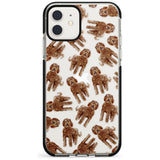 Labradoodle (Brown) Watercolour Dog Pattern Black Impact Phone Case for iPhone 11