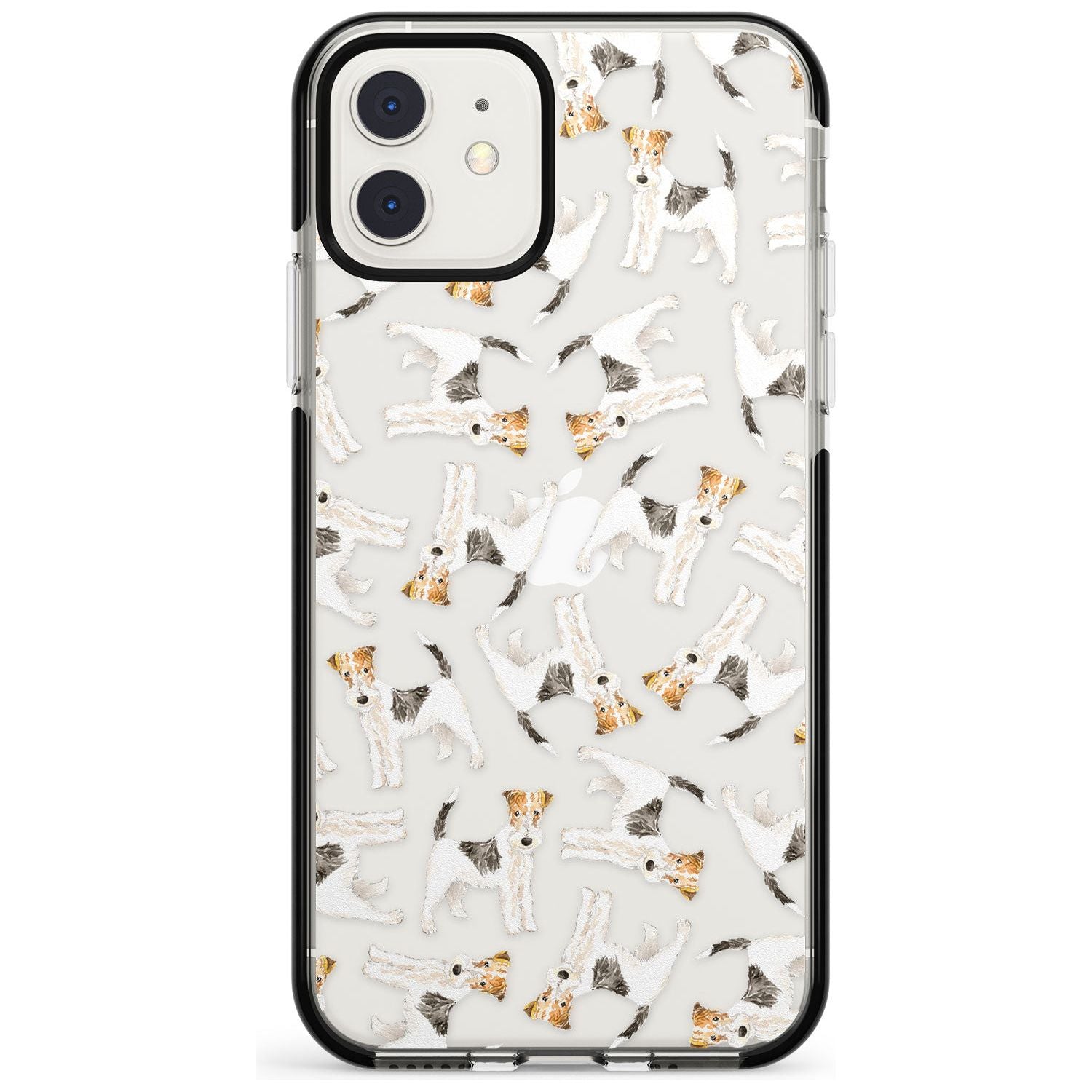 Wire Haired Fox Terrier Watercolour Dog Pattern Black Impact Phone Case for iPhone 11