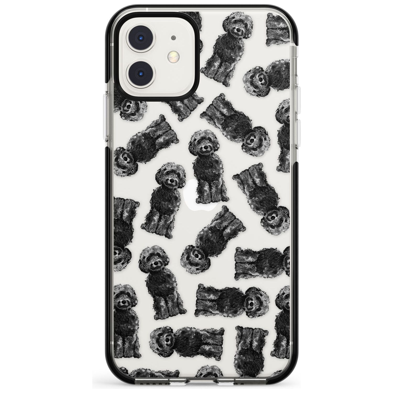 Cockapoo (Black) Watercolour Dog Pattern Black Impact Phone Case for iPhone 11