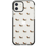 . Basset Hound Dog Pattern Clear Black Impact Phone Case for iPhone 11