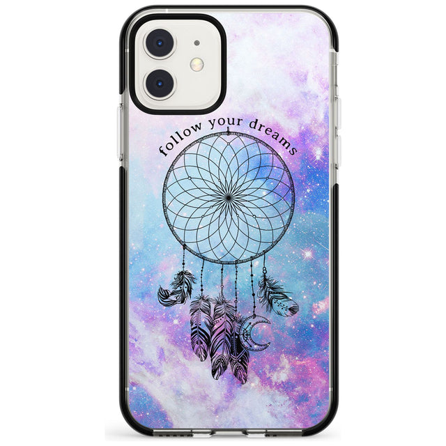 Simple Galaxy Pattern Dreamcatcher iPhone Case  Black Impact Phone Case - Case Warehouse