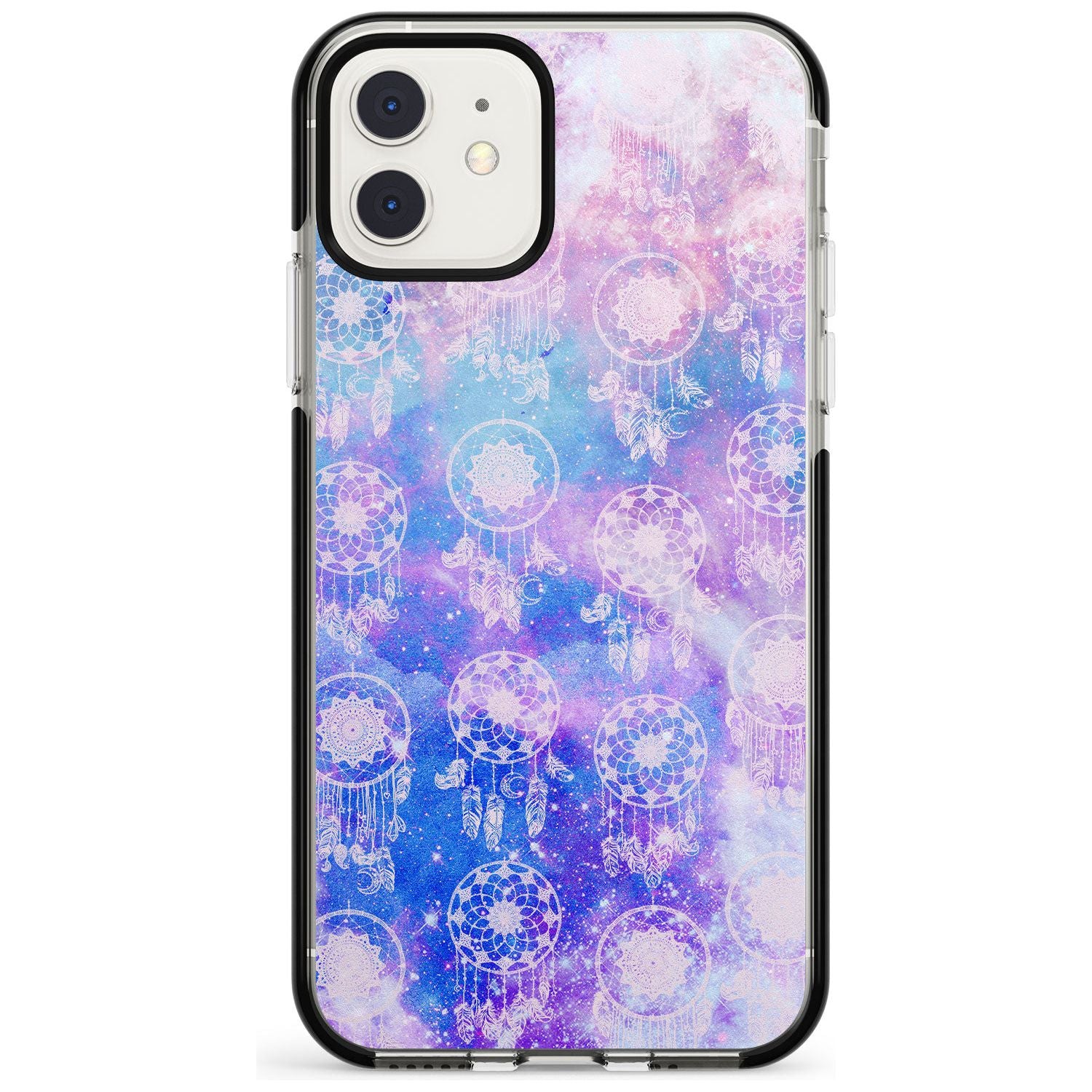 Dreamcatcher Pattern Galaxy Print Tie Dye Black Impact Phone Case for iPhone 11