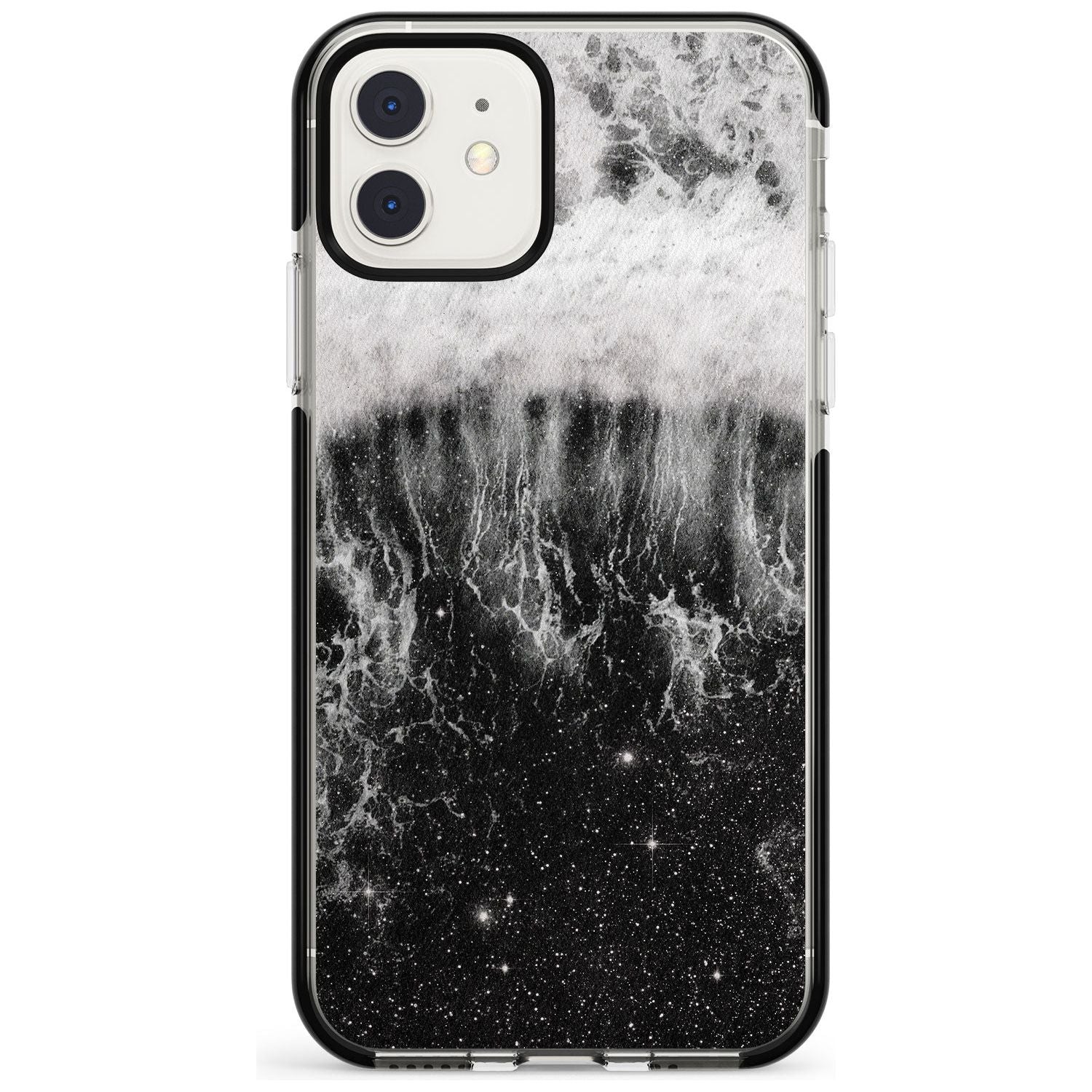 Ocean Wave Galaxy Print Black Impact Phone Case for iPhone 11
