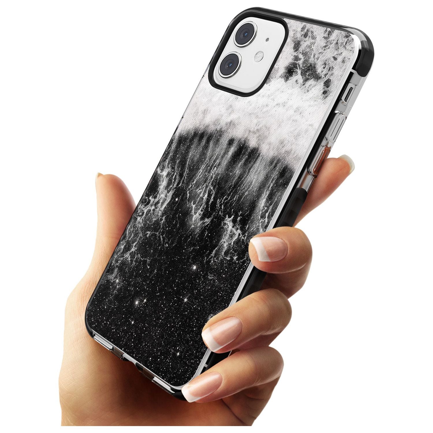 Ocean Wave Galaxy Print Black Impact Phone Case for iPhone 11