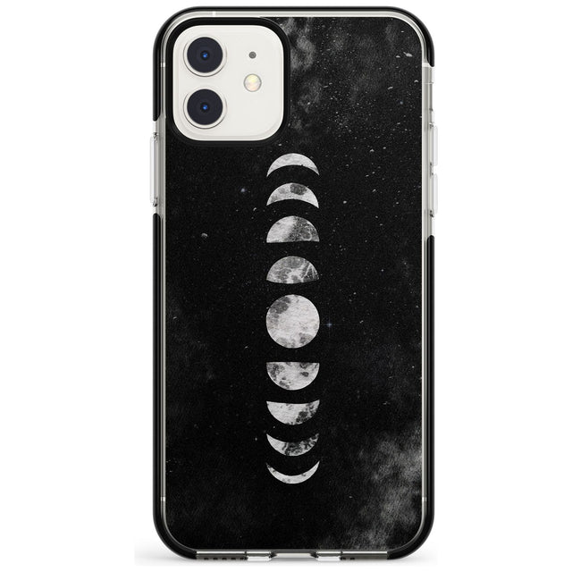 Watercolour Moon Phases Black Impact Phone Case for iPhone 11