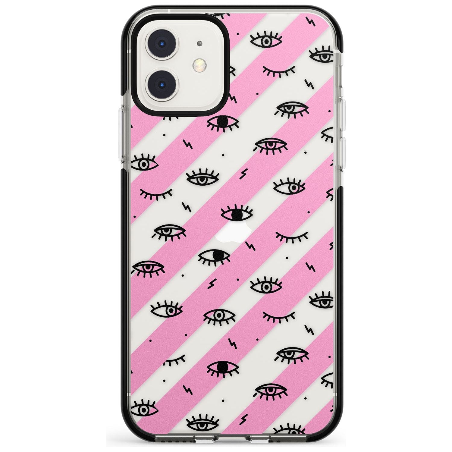 Pink Stripe Eyes iPhone Case  Black Impact Phone Case - Case Warehouse