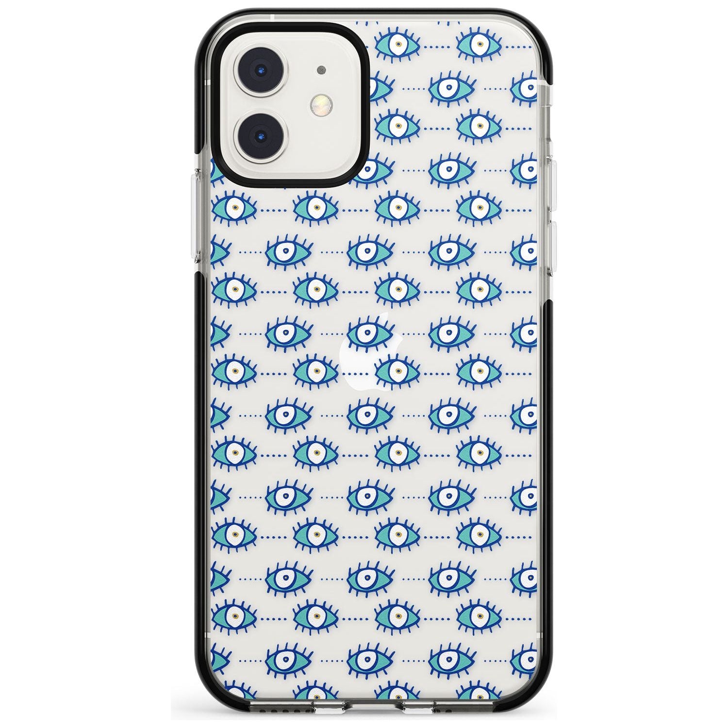 Crazy Eyes (Clear) Psychedelic Eyes Pattern Black Impact Phone Case for iPhone 11