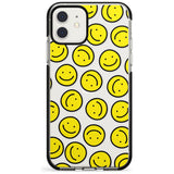 Happy Face Clear Pattern iPhone Case  Black Impact Phone Case - Case Warehouse