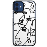 Continuous Line Faces: Black on White Pink Fade Impact Phone Case for iPhone 11 Pro Max