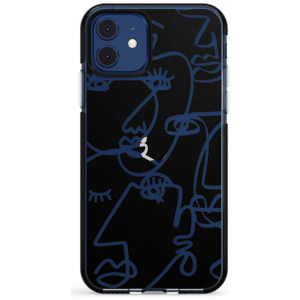 Continuous Line Faces: Clear on Black Pink Fade Impact Phone Case for iPhone 11 Pro Max