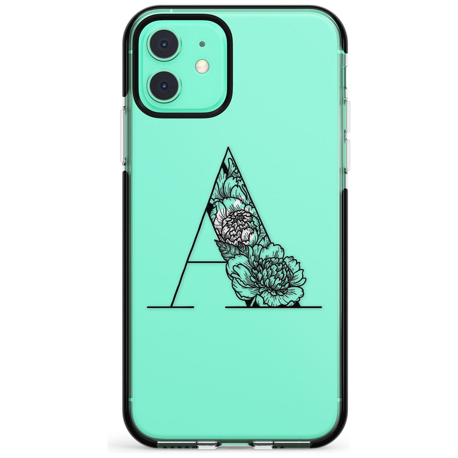 Floral Monogram Letter Pink Fade Impact Phone Case for iPhone 11 Pro Max
