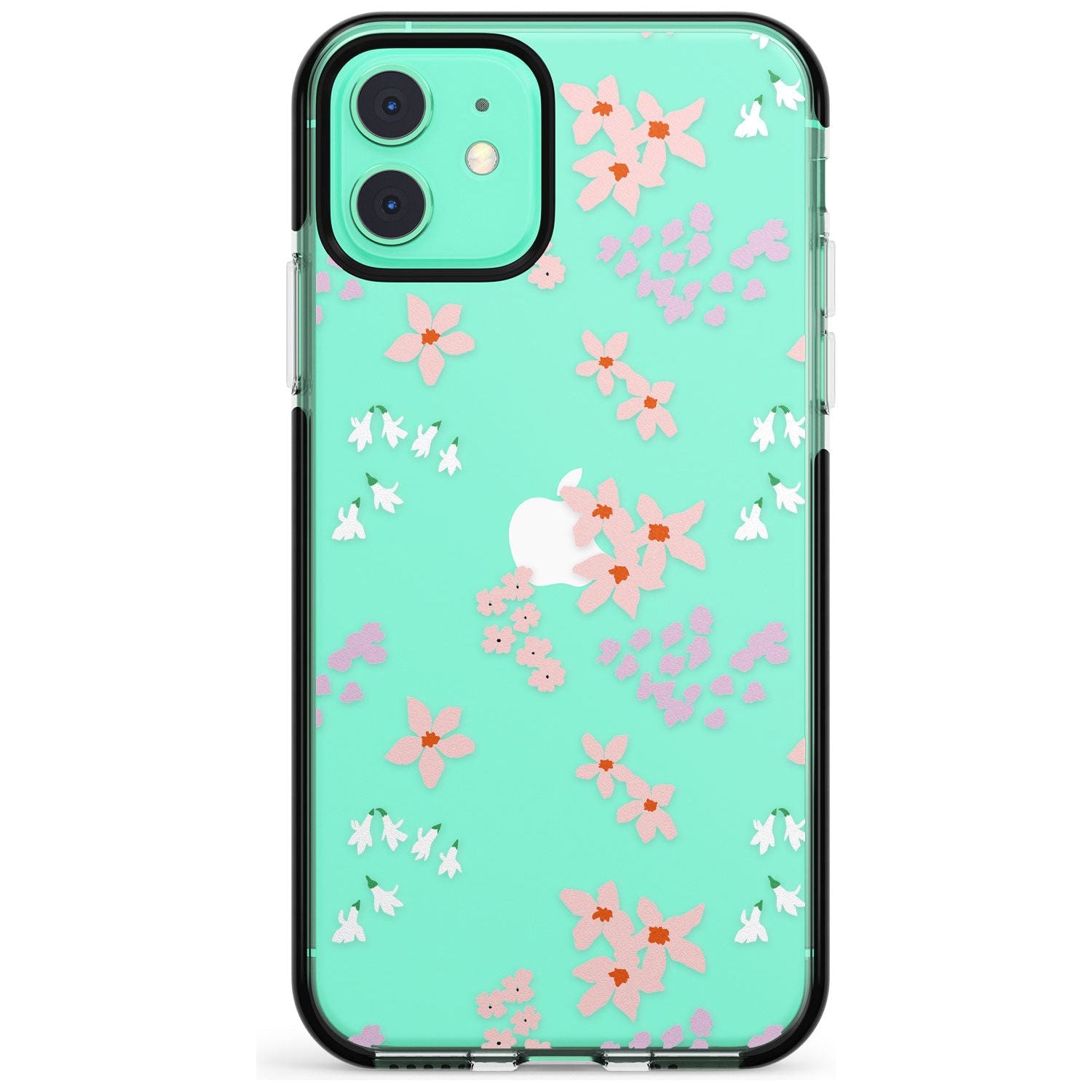 Pink & Purple Flower Mix: Clear Pink Fade Impact Phone Case for iPhone 11 Pro Max