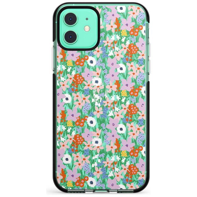 Jazzy Floral Mix: Transparent Pink Fade Impact Phone Case for iPhone 11 Pro Max