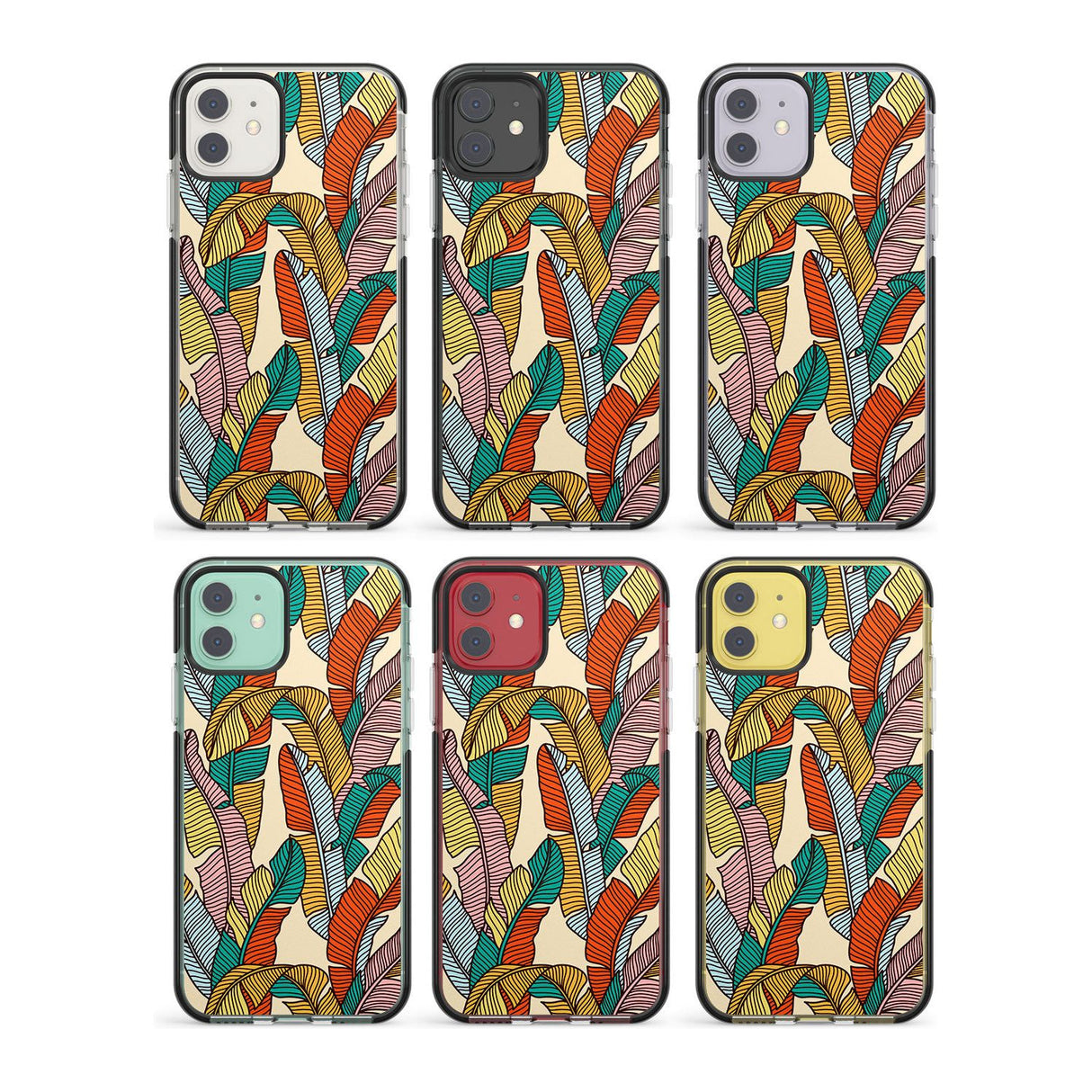 Abstract Leaves Impact Phone Case for iPhone 11, iphone 12