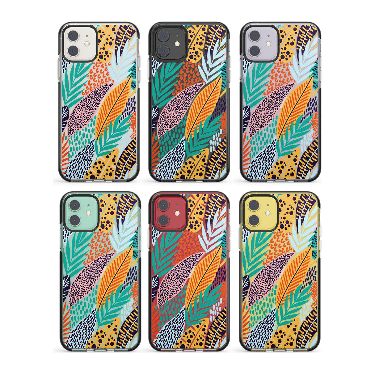 Abstract Leaves Impact Phone Case for iPhone 11, iphone 12