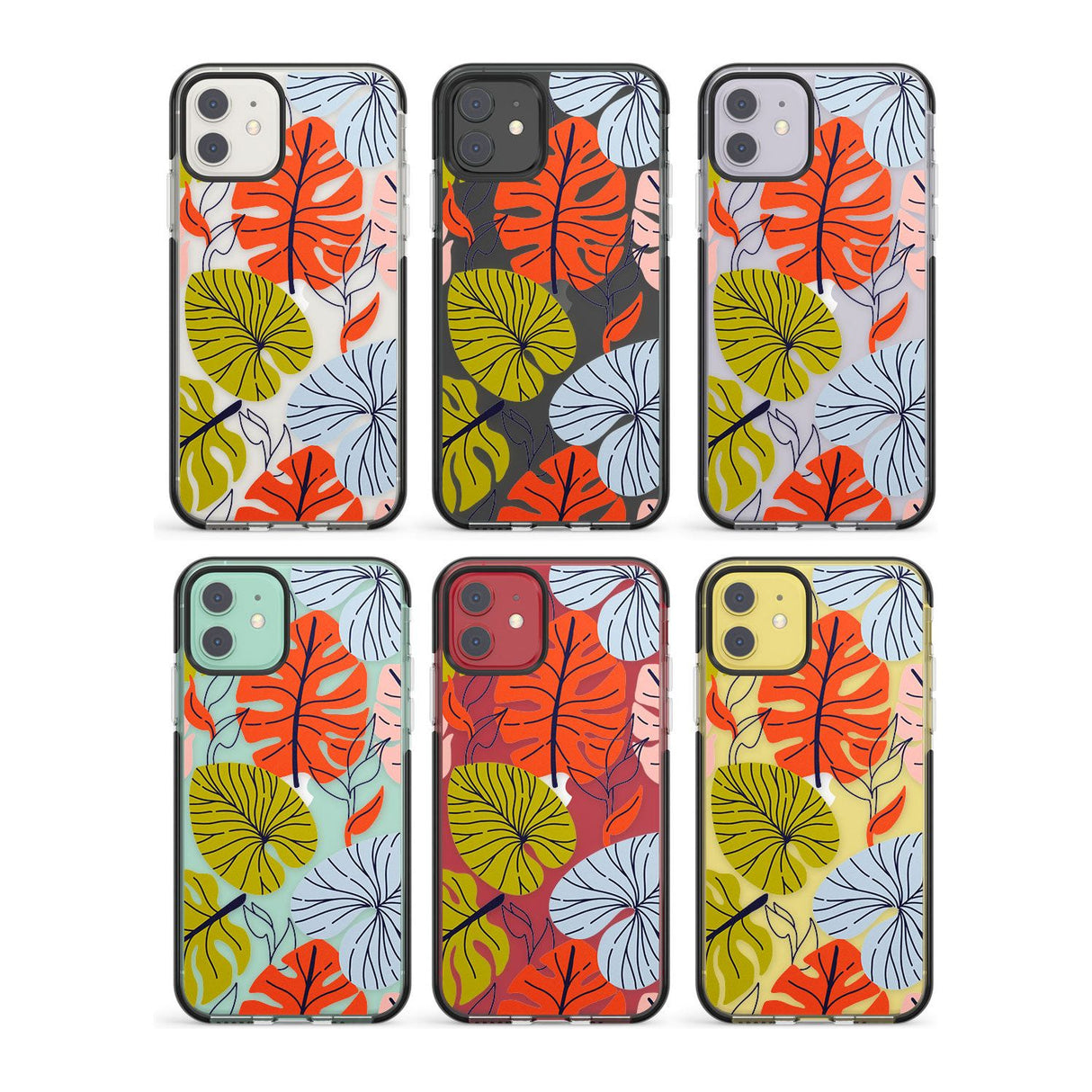 Abstract Leaves Impact Phone Case for iPhone 11, iphone 12