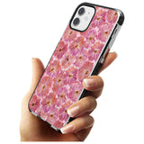 Large Pink Flowers Transparent Design Black Impact Phone Case for iPhone 11