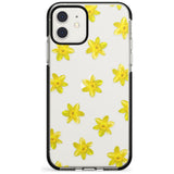 Daffodils Transparent Pattern Black Impact Phone Case for iPhone 11