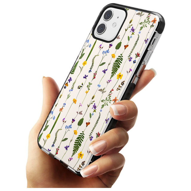 Wildflower Chain Design - Cream Black Impact Phone Case for iPhone 11
