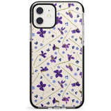 Violet Floral Pattern Design - Cream Black Impact Phone Case for iPhone 11
