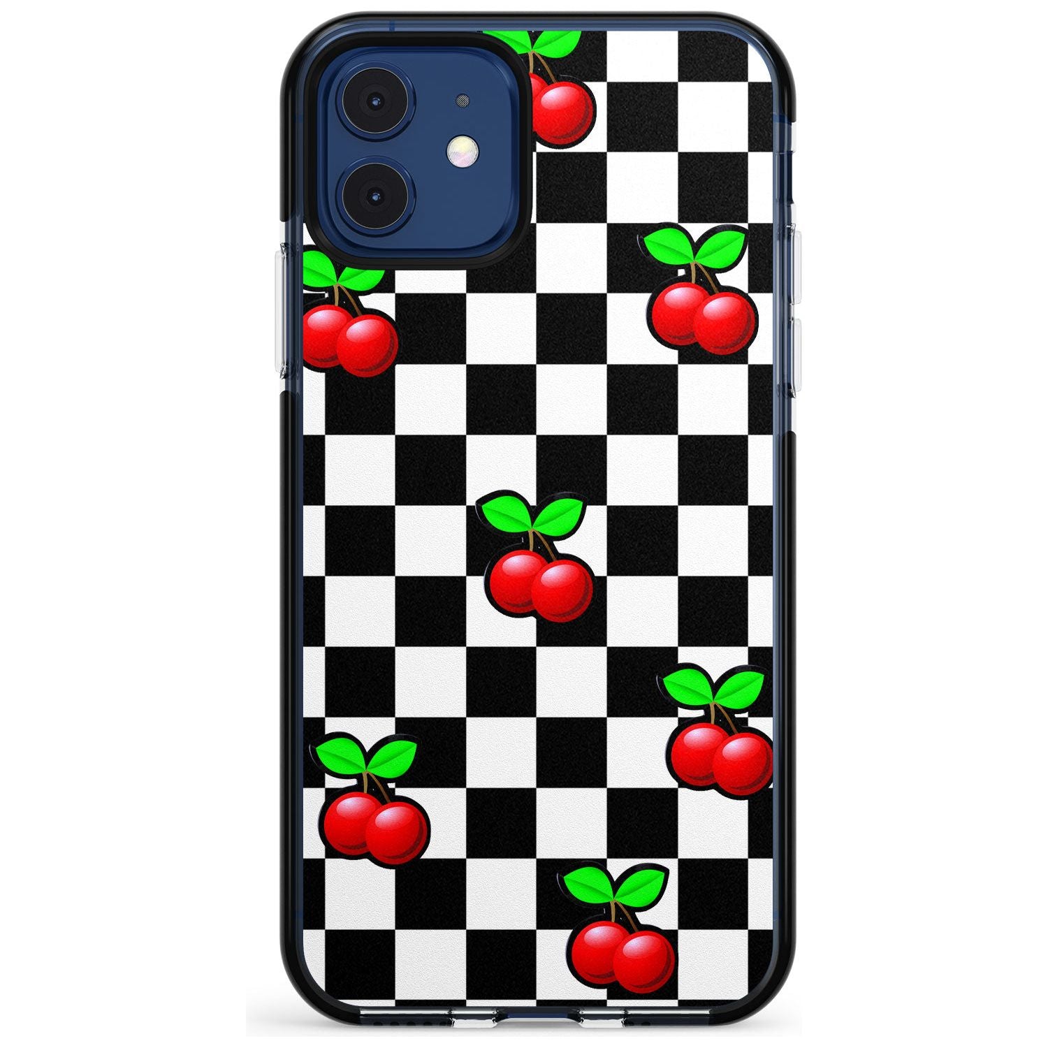 Checkered Cherry Black Impact Phone Case for iPhone 11 Pro Max