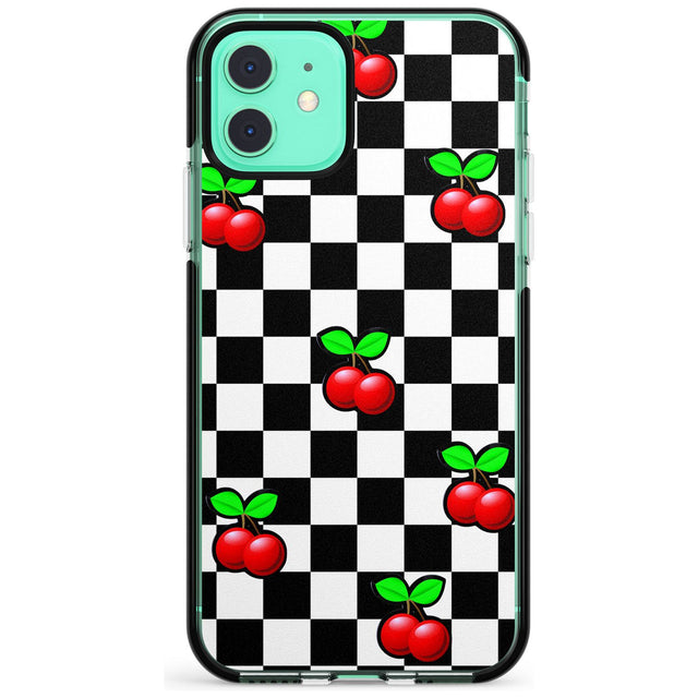 Checkered Cherry Black Impact Phone Case for iPhone 11 Pro Max
