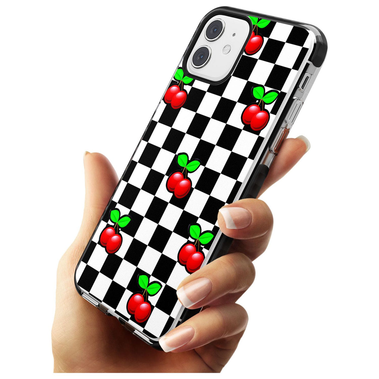 Checkered Cherry Black Impact Phone Case for iPhone 11 Pro Max