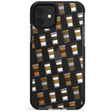 Coffee Cup Pattern Black Impact Phone Case for iPhone 11 Pro Max