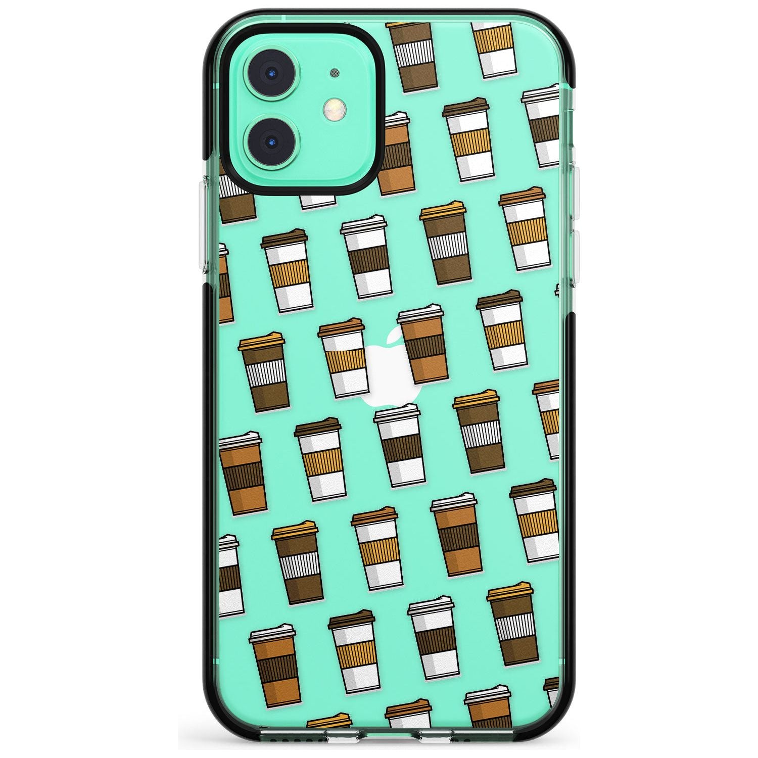 Coffee Cup Pattern Black Impact Phone Case for iPhone 11 Pro Max