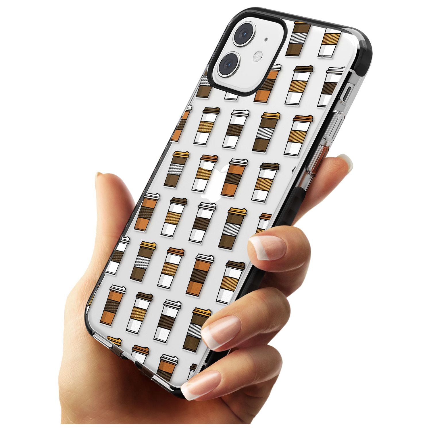 Coffee Cup Pattern Black Impact Phone Case for iPhone 11 Pro Max