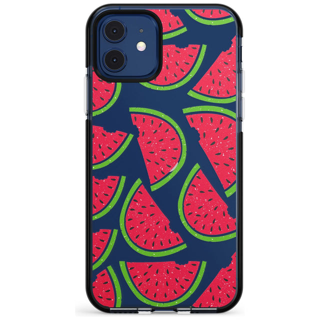 Watermelon Pattern Black Impact Phone Case for iPhone 11 Pro Max