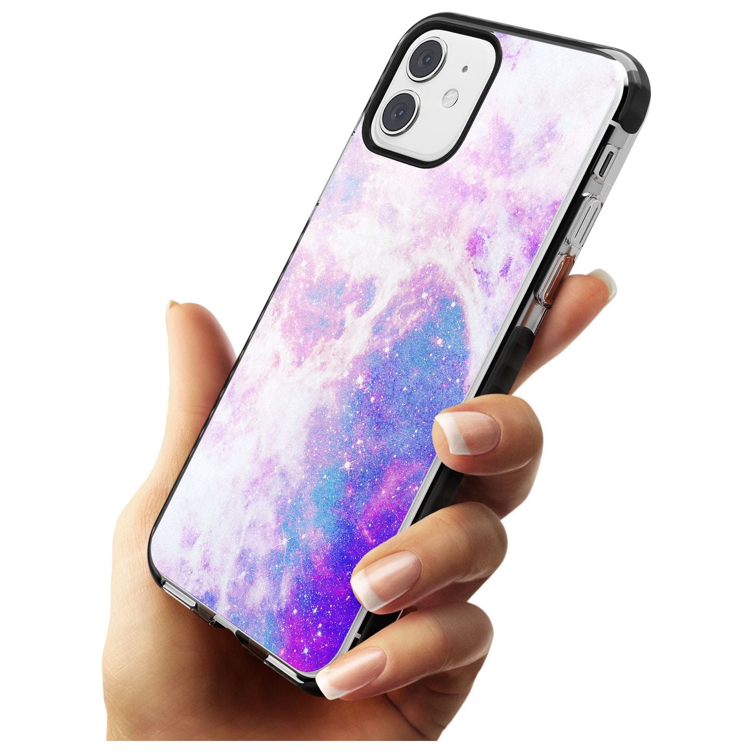 Purple & Blue Galaxy Pattern Design Black Impact Phone Case for iPhone 11