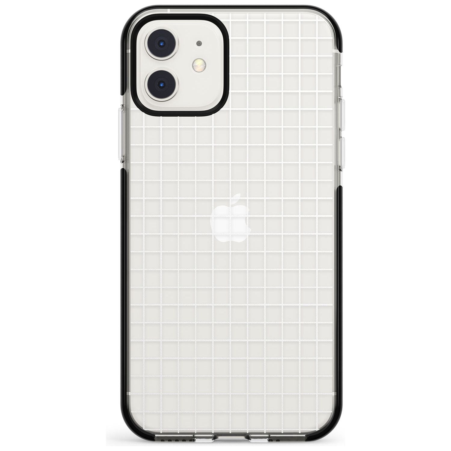 Simplistic Small Grid Designs White (Transparent) Black Impact Phone Case for iPhone 11