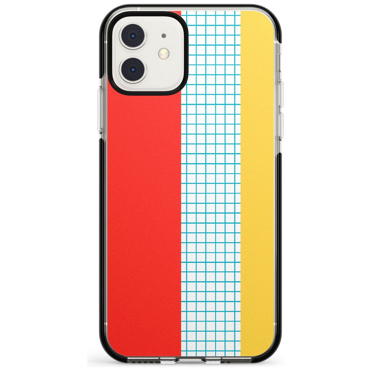 Abstract Grid Red, Blue, Yellow Black Impact Phone Case for iPhone 11