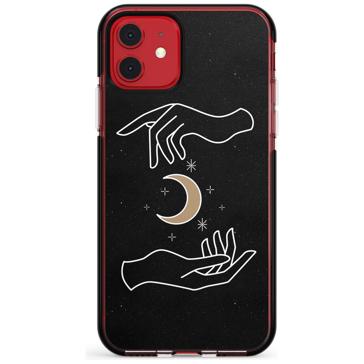 Hands Surrounding Moon Pink Fade Impact Phone Case for iPhone 11 Pro Max