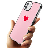 Single Heart Red & Pink Black Impact Phone Case for iPhone 11